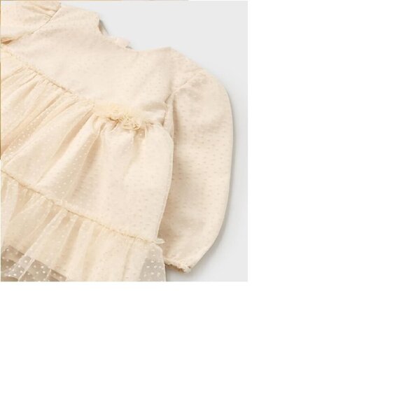 NWT - Mayoral Baby Toddler Girl Tulle Dress Cream - Picture 2 of 11